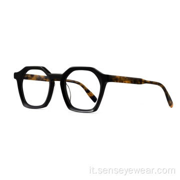 Fashion Design Unisex Bevel Acetato EyeGlasses Frame